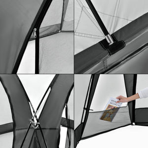 Tonnelle de camping Grästorp avec guirlande à 96 LED 345 x 345 x 247 cm [pro.tec]