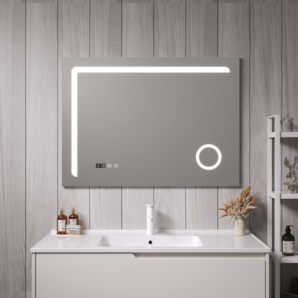 Specchio da bagno a LED Chambave color argento in varie dimensioni [pro.tec] - premiumXL