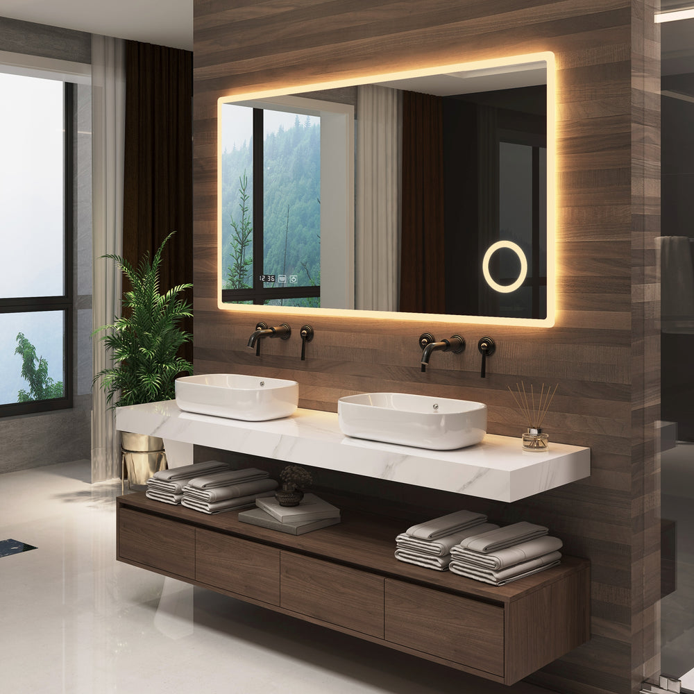Miroir de salle de bain LED Racale blanc en différentes tailles [pro.tec] - premiumXL
