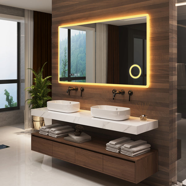 Miroir LED Racale pour salle de bain blanc pro.tec