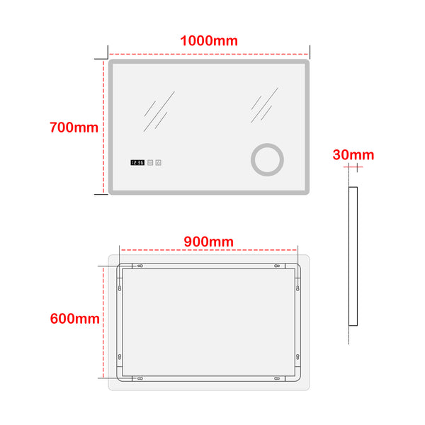 Miroir LED Racale pour salle de bain blanc pro.tec