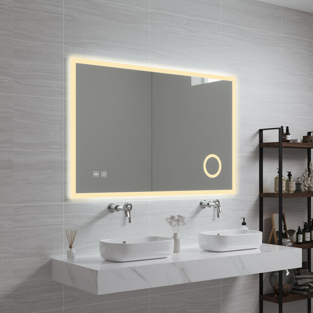 Miroir de salle de bain LED Scafa blanc en différentes tailles [pro.tec] - premiumXL