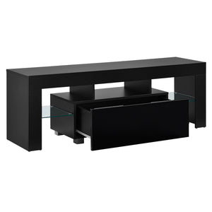 Meuble TV Grimsey avec LED Multicolore Panneaux de Particules 130 x 35 x 45 cm [en.casa]