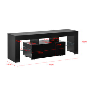 Meuble TV Grimsey avec LED Multicolore Panneaux de Particules 130 x 35 x 45 cm [en.casa]