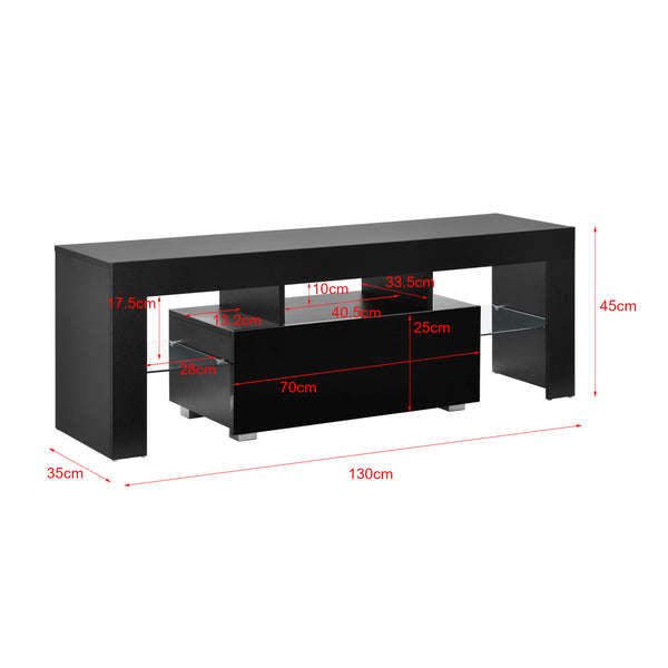 Meuble TV Grimsey avec LED Multicolore Panneaux de Particules 130 x 35 x 45 cm [en.casa]