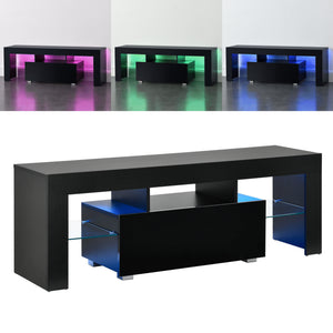 Meuble TV Grimsey avec LED Multicolore Panneaux de Particules 130 x 35 x 45 cm [en.casa]