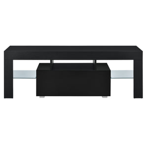 Meuble TV Grimsey avec LED Multicolore Panneaux de Particules 130 x 35 x 45 cm [en.casa]