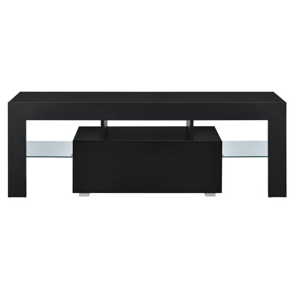 Meuble TV Grimsey avec LED Multicolore Panneaux de Particules 130 x 35 x 45 cm [en.casa]