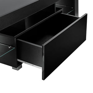 Meuble TV Grimsey avec LED Multicolore Panneaux de Particules 130 x 35 x 45 cm [en.casa]