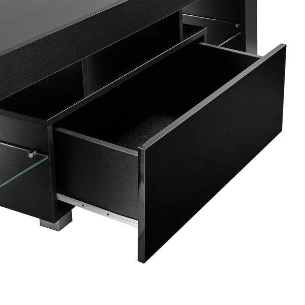 Meuble TV Grimsey avec LED Multicolore Panneaux de Particules 130 x 35 x 45 cm [en.casa]