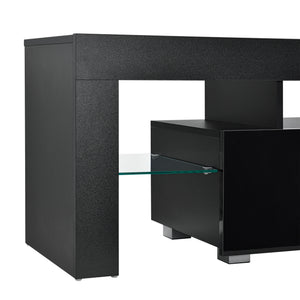 Meuble TV Grimsey avec LED Multicolore Panneaux de Particules 130 x 35 x 45 cm [en.casa]