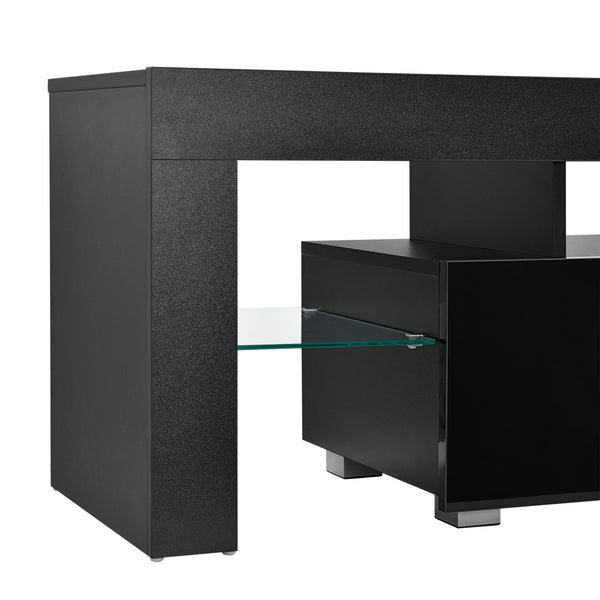 Meuble TV Grimsey avec LED Multicolore Panneaux de Particules 130 x 35 x 45 cm [en.casa]
