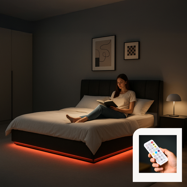 Letto Contenitore Tröstiar con Apertura a Ribalta e Luce LED [en.casa]