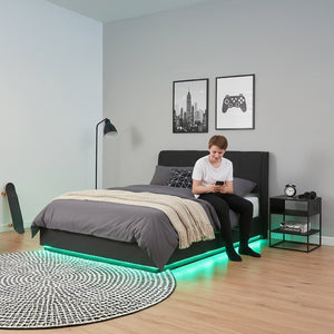 Letto Contenitore Tröstiar con Apertura a Ribalta e Luce LED [en.casa]