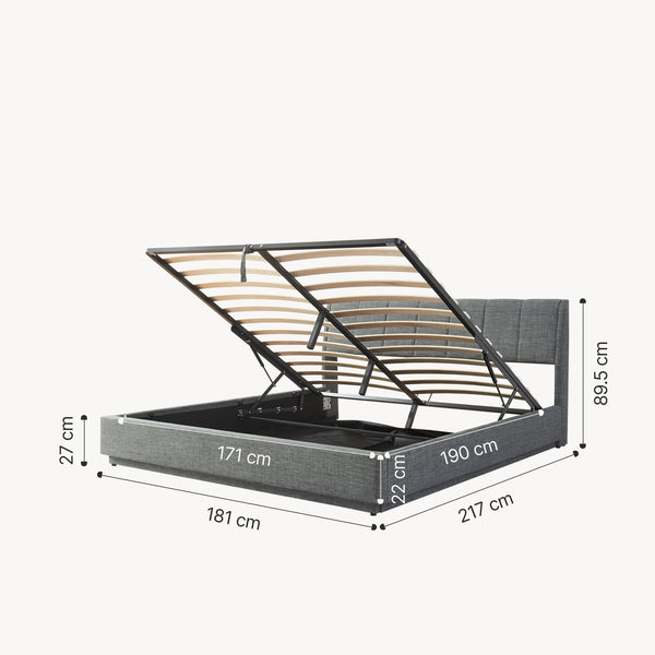 Lit double capitonné Tröstiar avec éclairage LED [en.casa]