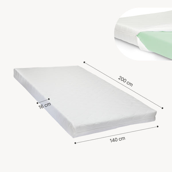 Letto Contenitore Tröstiar con Luce LED Letto con Materasso [en.casa]