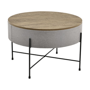 Table Basse avec Plateau Amovible Tauranga Effet Noyer Gris Noir 40 x 60 cm [en.casa]