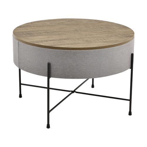 Table Basse avec Plateau Amovible Tauranga Effet Noyer Gris Noir 40 x 60 cm [en.casa]