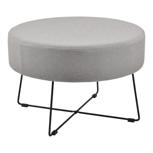 Couchtisch Nelson Ø 60 cm Polster Grau/Schwarz en.casa