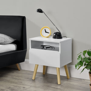 Table de chevet Dargaville 50x40x34 cm blanc en.casa - premiumXL
