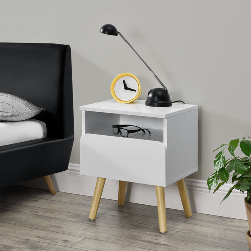 Table de chevet Dargaville 50x40x34 cm blanc en.casa - premiumXL