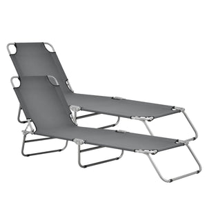 Chaise longue Carcao lot de 2 [casa.pro] - premiumXL