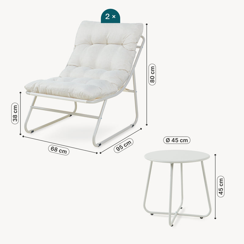 Maßskizze Loungeset Malmö 3-tlg. [casa.pro]
