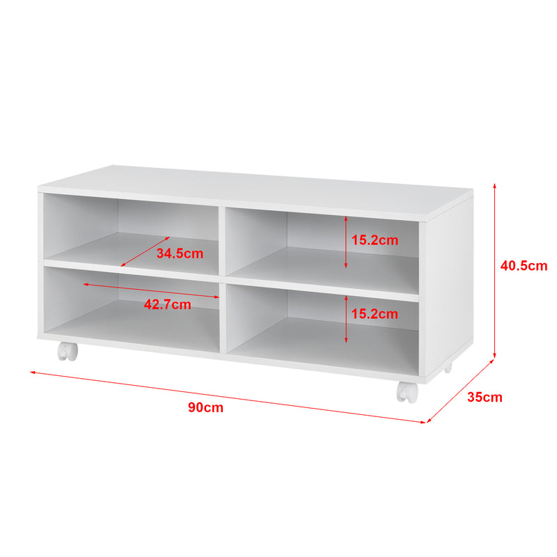 Croquis coté Meuble de rangement à roulettes Gränne 90 x 35 x 41 cm [en.casa]