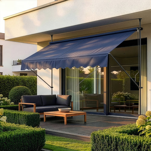 Tenda da Sole a Muro con Pali di Supporto Telescopici pro.tec