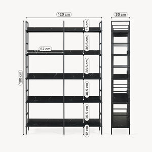 Libreria Noskik Scaffale da Terra con Ripiani 180 x 120 x 30 cm [en.casa]

