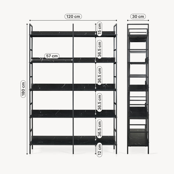 Libreria Noskik Scaffale da Terra con Ripiani 180 x 120 x 30 cm [en.casa]

