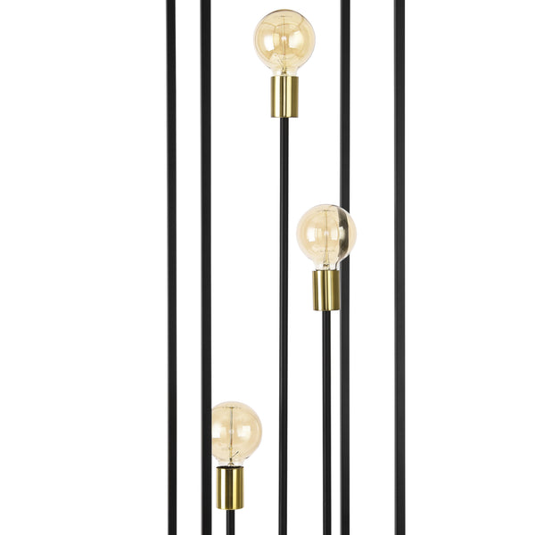 Lampada da Terra Alta 140 cm Piantana con 3 Fonti di Luce senza Paralumi - Telaio Rettangolare in Metallo - Vari Colori - lux.pro
