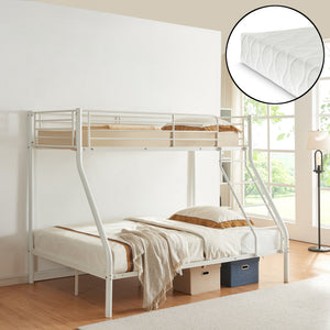 Letto a castello in metallo Sortland 200x140/90 cm con materassi [neu.haus] - premiumXL