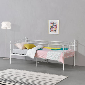 Cadre de Lit Simple Arjeplog Acier Laqué 90 x 200 cm [en.casa]