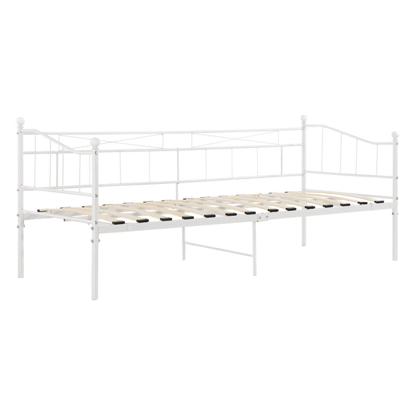 Cadre de Lit Simple Arjeplog Acier Laqué 90 x 200 cm [en.casa]