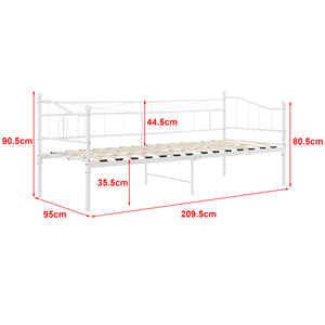 Cadre de Lit Simple Arjeplog Acier Laqué 90 x 200 cm [en.casa]