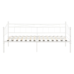 Cadre de Lit Simple Arjeplog Acier Laqué 90 x 200 cm [en.casa]