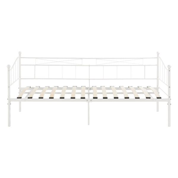 Cadre de Lit Simple Arjeplog Acier Laqué 90 x 200 cm [en.casa]