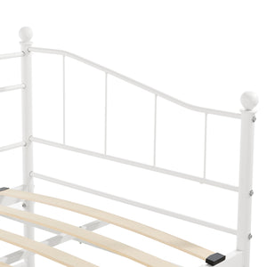 Cadre de Lit Simple Arjeplog Acier Laqué 90 x 200 cm [en.casa]