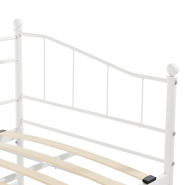 Cadre de Lit Simple Arjeplog Acier Laqué 90 x 200 cm [en.casa]