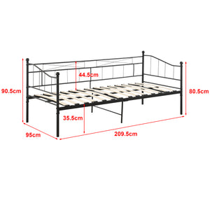 Cadre de Lit Simple Arjeplog Acier Laqué et Matelas à Mousse à Froid 90 x 200 cm [en.casa]