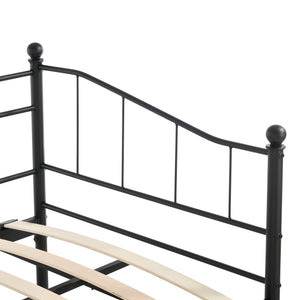 Divano in Metallo con Cornice Decorativa + Letto di Complemento con Gambe Pieghevoli e 4 Ruote, Sofa a 2-3 Posti di Seduta  e Secondo Letto Salvaspazio - Vari Colori