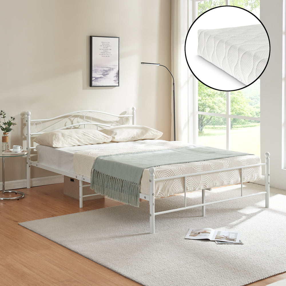 Letto in metallo Florenz con materasso [en.casa] - premiumXL