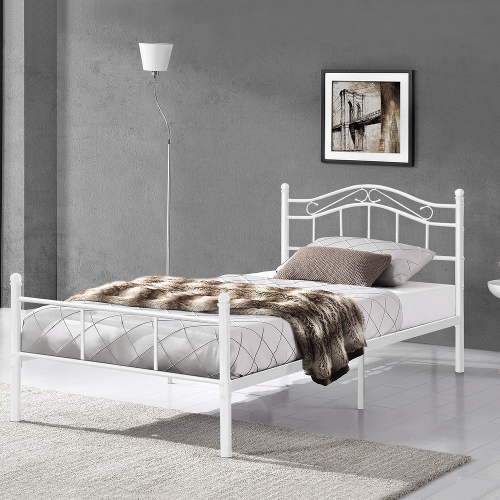 Lit en métal Florenz 120x200 cm avec/sans matelas en mousse froide diff. couleurs [en.casa] - premiumXL