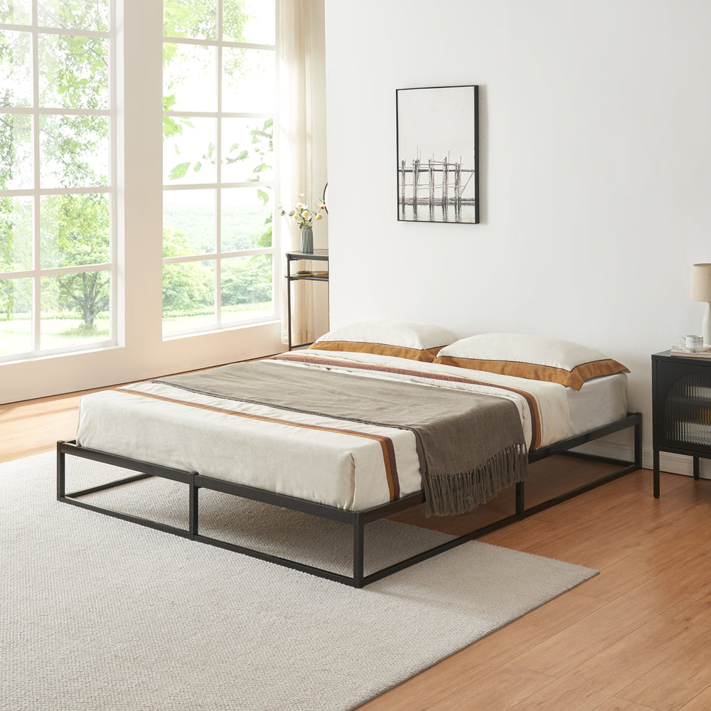 Struttura Letto Trerunta in Acciaio Nero [en.casa]