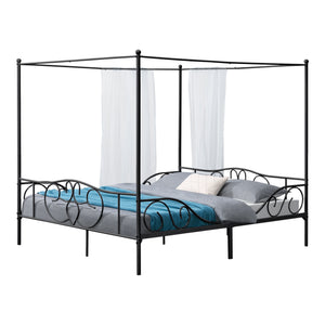 Himmelbett Finström Metall Bettrahmen mit Lattenrost in versch. Farben u. Größen en.casa