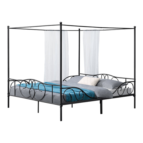 Himmelbett Finström Metall Bettrahmen mit Lattenrost in versch. Farben u. Größen en.casa