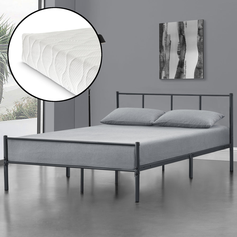 Lit en métal Laos avec matelas en mousse froide, différentes couleurs et tailles en.casa - premiumXL