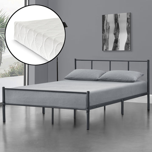 Metallbett Laos mit Kaltschaummatratze in versch. Farben und Größen en.casa