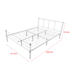 Struttura Letto in Metallo con Testiera e Pediera con Materasso a Schiuma Fredda 90/120/140 x 200cm - Grigio/Bianco